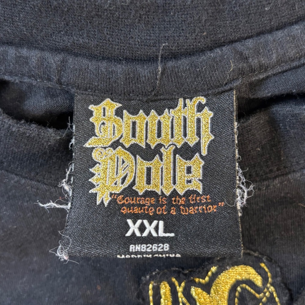 Vtg Y2k Southpole T-Shirt men's xxl black Medieval Knight Gold Foil Streetwear - Picture 4 of 6